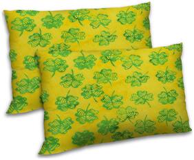 RADANYA Polyester Floral Pillow Covers ( Pack of 2 , Yellow )