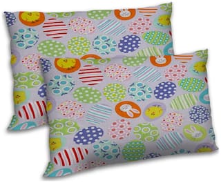 RADANYA Polyester Floral Pillow Covers ( Pack of 2 , Grey )