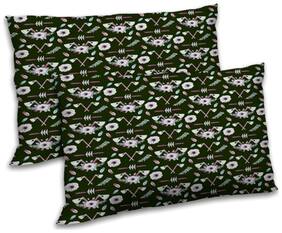 RADANYA Polyester Floral Pillow Covers ( Pack of 2 , Green )