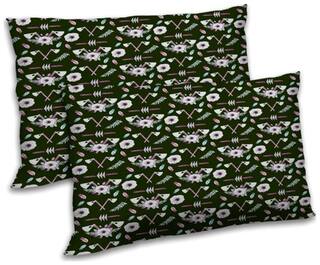 RADANYA Polyester Floral Pillow Covers ( Pack of 2 , Green )