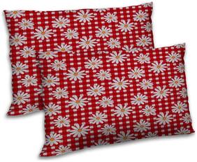 RADANYA Polyester Floral Pillow Covers ( Pack of 2 , Red )