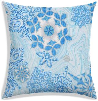 RADANYA Floral Polyester Off-white Cushion Cover ( Large , Pack of 1 )