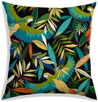 RADANYA Floral Polyester Black Cushion Cover ( Regular , Pack of 1 )
