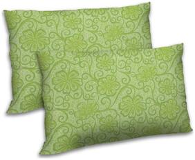RADANYA Polyester Floral Pillow Covers ( Pack of 2 , Green )