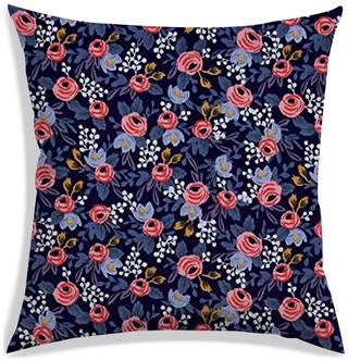 RADANYA Floral Polyester Black Cushion Cover ( Small , Pack of 1 )