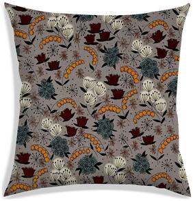 RADANYA Floral Polyester Grey Cushion Cover ( Regular , Pack of 1 )