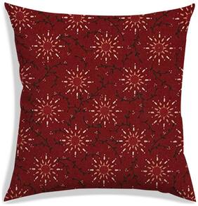 RADANYA Floral Polyester Brown Cushion Cover ( Small , Pack of 1 )
