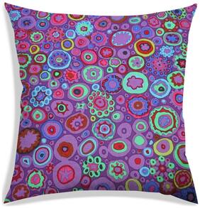 RADANYA Floral Polyester Purple Cushion Cover ( Small , Pack of 1 )