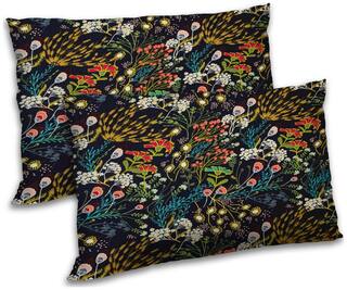 RADANYA Polyester Floral Pillow Covers ( Pack of 2 , Black )