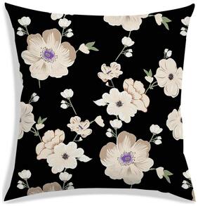 RADANYA Floral Polyester Black Cushion Cover ( Regular , Pack of 1 )