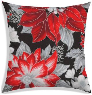 RADANYA Floral Polyester Black Cushion Cover ( Large , Pack of 1 )
