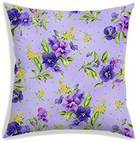 RADANYA Floral Polyester Purple Cushion Cover ( Extra large , Pack of 1 )