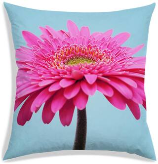 RADANYA Floral Polyester Blue Cushion Cover ( Regular , Pack of 1 )