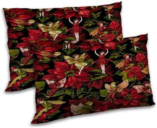 RADANYA Polyester Floral Pillow Covers ( Pack of 2 , Black )