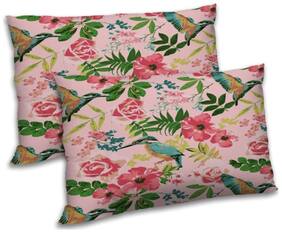 RADANYA Polyester Floral Pillow Covers ( Pack of 2 , Pink )