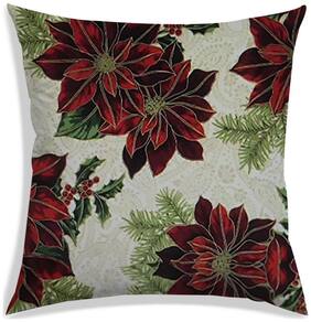 RADANYA Floral Polyester Off-white Cushion Cover ( Extra large , Pack of 1 )