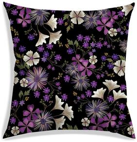RADANYA Floral Polyester Black Cushion Cover ( Small , Pack of 1 )