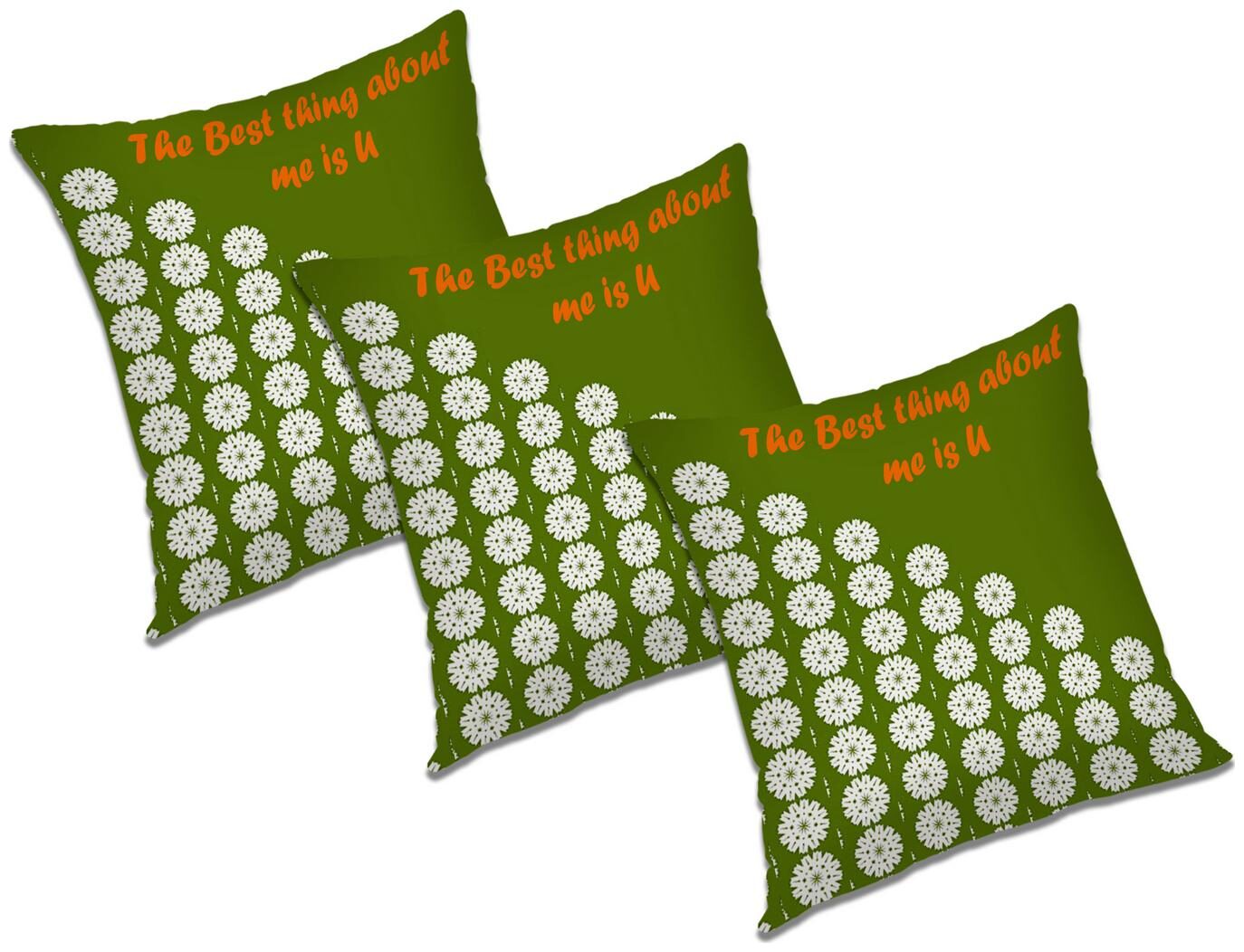 

RADANYA Floral Cushion Cover With FIller (Set of 3) 12x12 inch