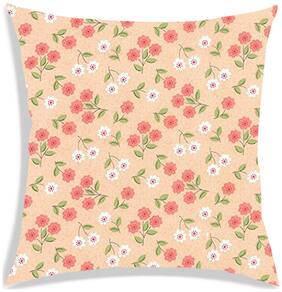 RADANYA Floral Polyester Peach Cushion Cover ( Large , Pack of 1 )