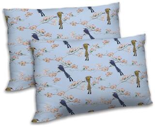 RADANYA Polyester Floral Pillow Covers ( Pack of 2 , Blue )