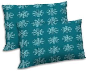 RADANYA Polyester Printed Pillow Covers ( Pack of 2 , Blue )