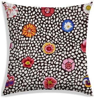 RADANYA Floral Polyester Black Cushion Cover ( Large , Pack of 1 )
