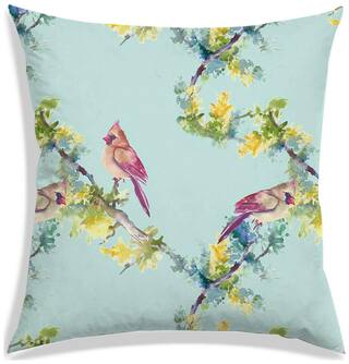 RADANYA Floral Polyester Blue Cushion Cover ( Small , Pack of 1 )