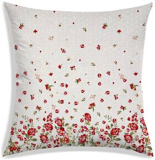 RADANYA Floral Polyester Off-white Cushion Cover ( Regular , Pack of 1 )