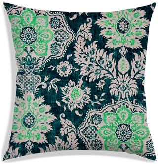 RADANYA Floral Polyester Blue Cushion Cover ( Large , Pack of 1 )
