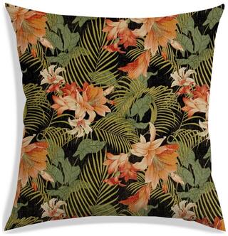 RADANYA Floral Polyester Black Cushion Cover ( Extra large , Pack of 1 )