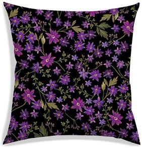 RADANYA Floral Polyester Black Cushion Cover ( Large , Pack of 1 )