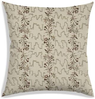 RADANYA Floral Polyester Beige Cushion Cover ( Small , Pack of 1 )