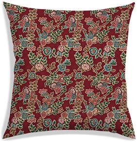 RADANYA Floral Polyester Brown Cushion Cover ( Regular , Pack of 1 )
