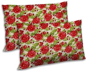 RADANYA Polyester Floral Pillow Covers ( Pack of 2 , White )