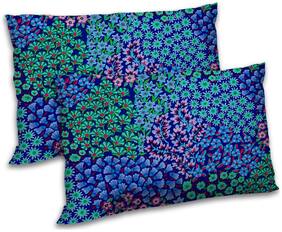 RADANYA Polyester Floral Pillow Covers ( Pack of 2 , Blue )