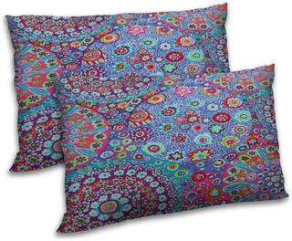 RADANYA Polyester Floral Pillow Covers ( Pack of 2 , Blue )