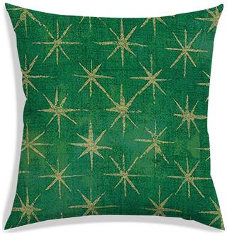 RADANYA Floral Polyester Green Cushion Cover ( Large , Pack of 1 )