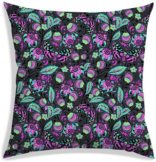 RADANYA Floral Polyester Grey Cushion Cover ( Extra large , Pack of 1 )