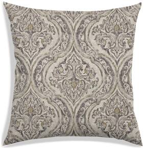 RADANYA Floral Polyester Beige Cushion Cover ( Large , Pack of 1 )