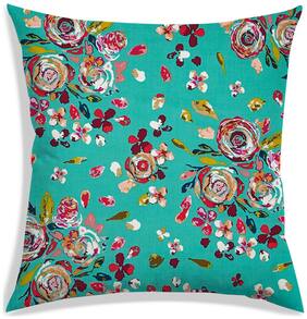 RADANYA Floral Polyester Green Cushion Cover ( Extra large , Pack of 1 )