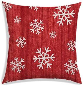RADANYA Floral Polyester Red Cushion Cover ( Regular , Pack of 1 )