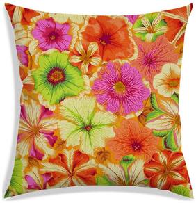RADANYA Floral Polyester Orange Cushion Cover ( Small , Pack of 1 )
