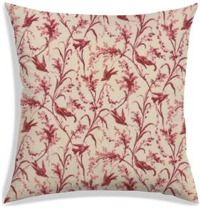 RADANYA Floral Polyester Beige Cushion Cover ( Regular , Pack of 1 )