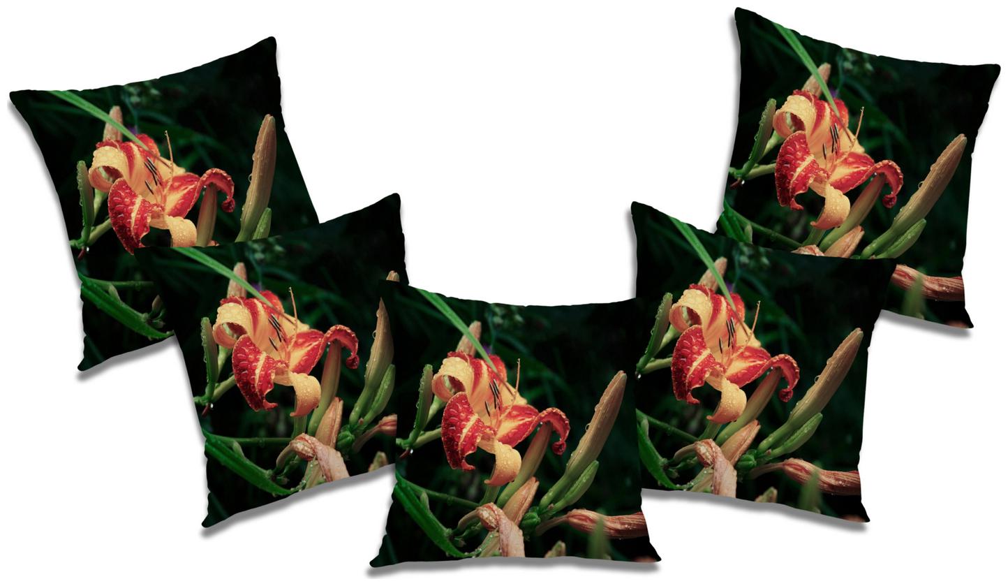 

RADANYA Floral Cushion Cover with Filler (Set of 5) 20x20 inch