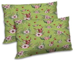 RADANYA Polyester Floral Pillow Covers ( Pack of 2 , Green )