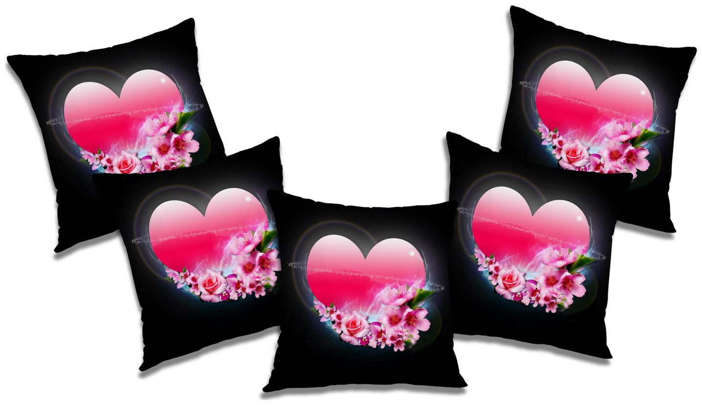 

RADANYA Floral Cushion Cover with Filler (Set of 5) 24x24 inch