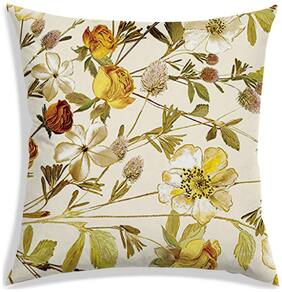 RADANYA Floral Polyester Beige Cushion Cover ( Extra large , Pack of 1 )