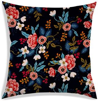 RADANYA Floral Polyester Black Cushion Cover ( Extra large , Pack of 1 )