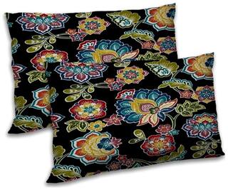 RADANYA Polyester Floral Pillow Covers ( Pack of 2 , Black )