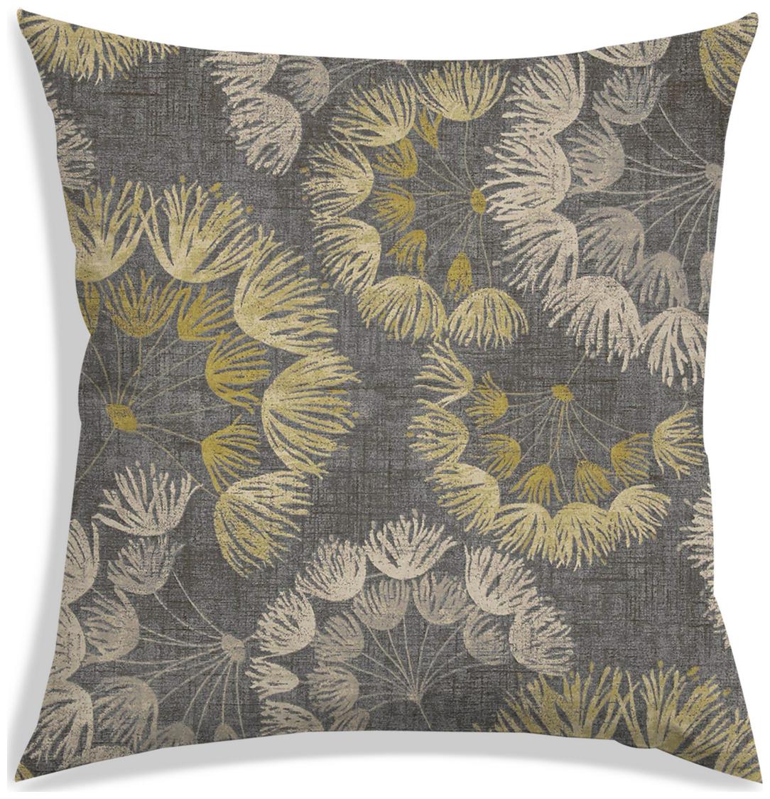 

RADANYA Floral Polyester Grey Cushion Cover ( Large Pack of 1 )